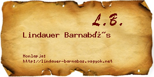Lindauer Barnabás névjegykártya